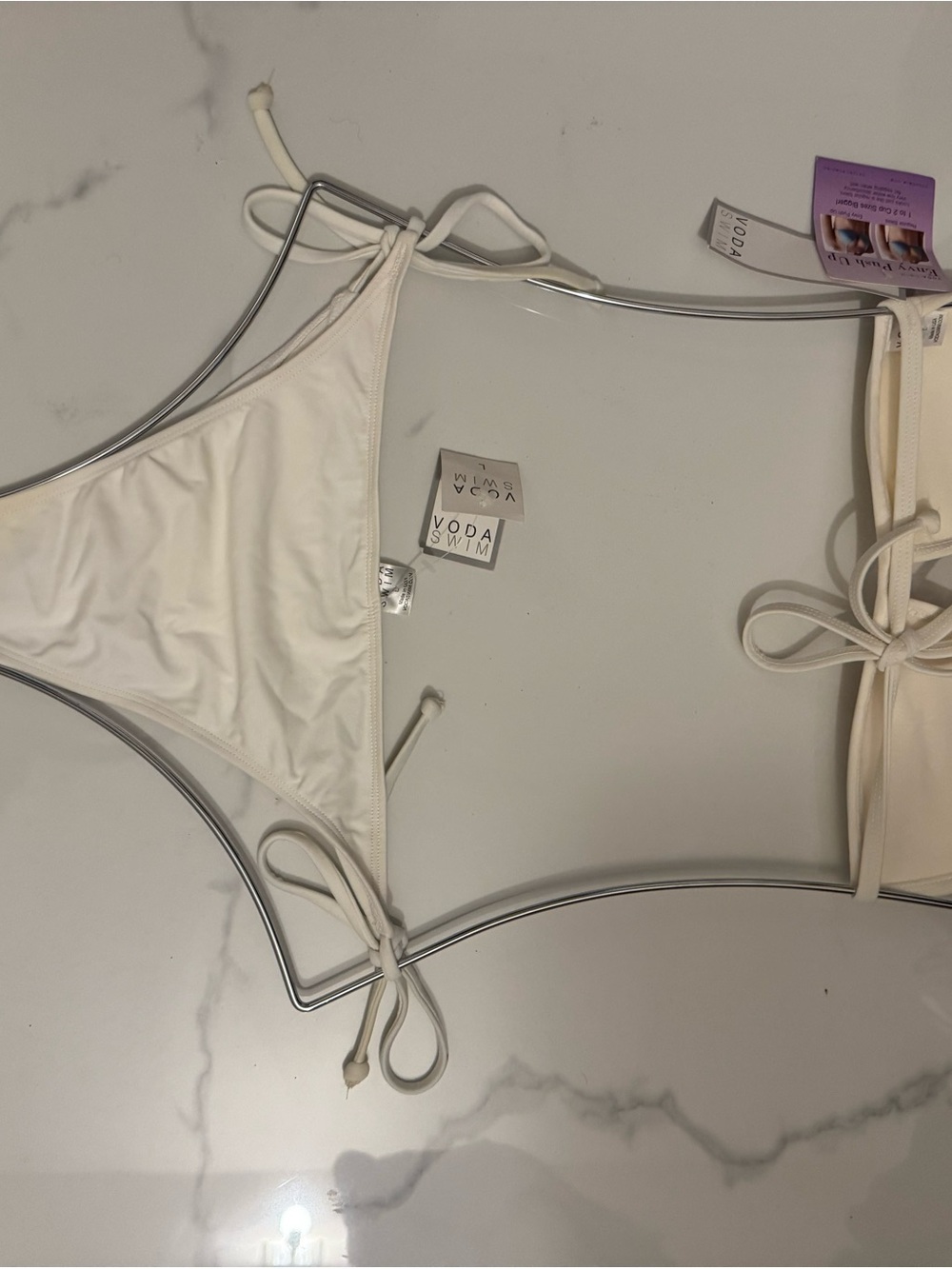 Cream Triangle String Bikini Set - Picture 4 of 4